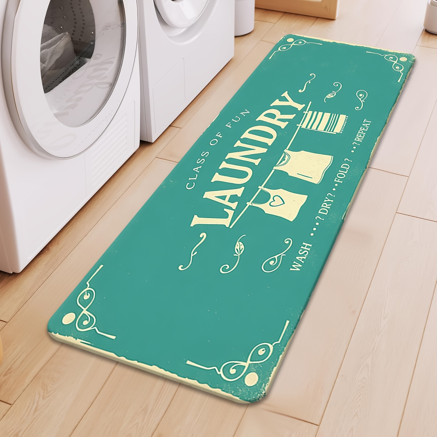 Commercial Printing Machine For Clothes - Tappeto lungo vintage verde con stampa